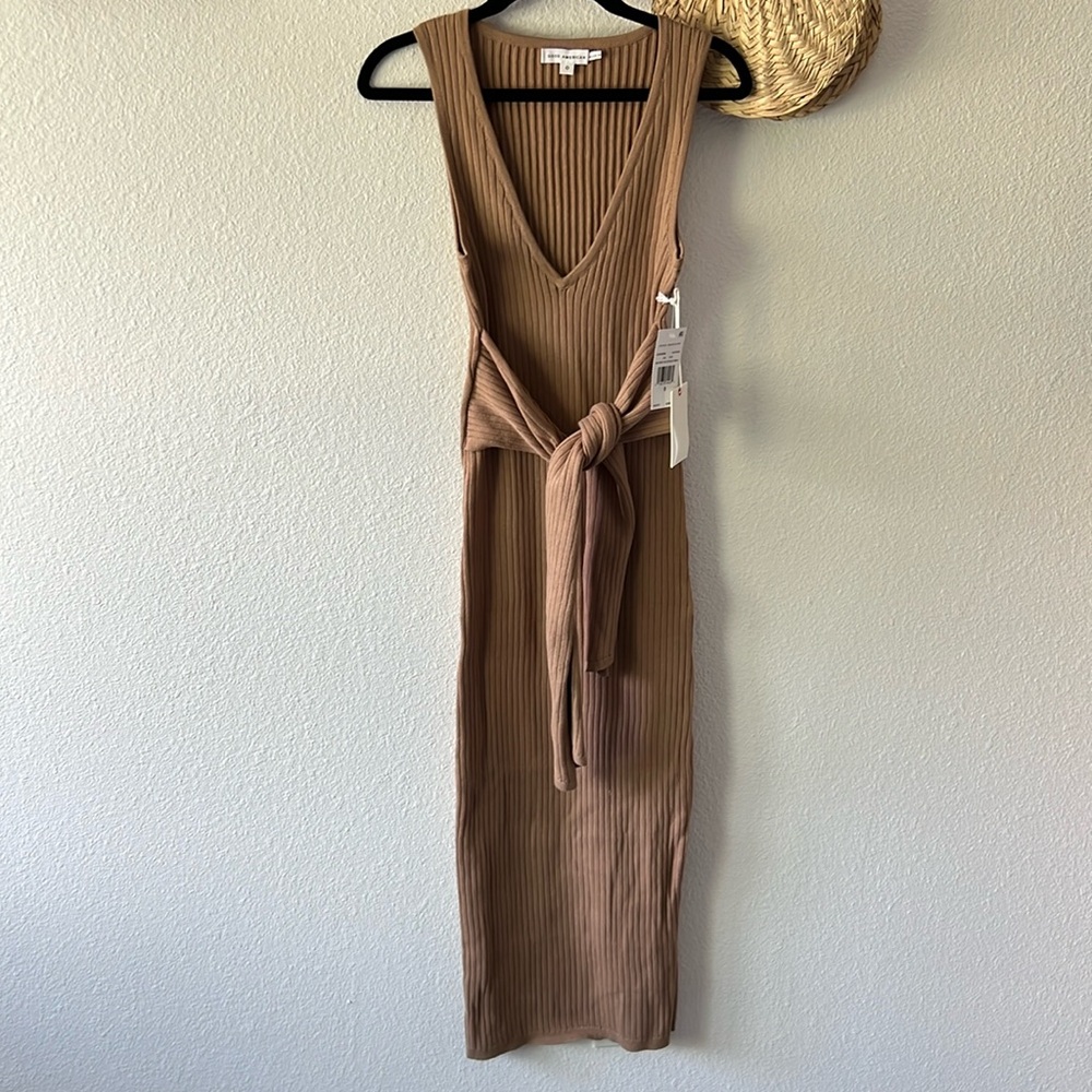 Good American Brown Ribbed Dress
